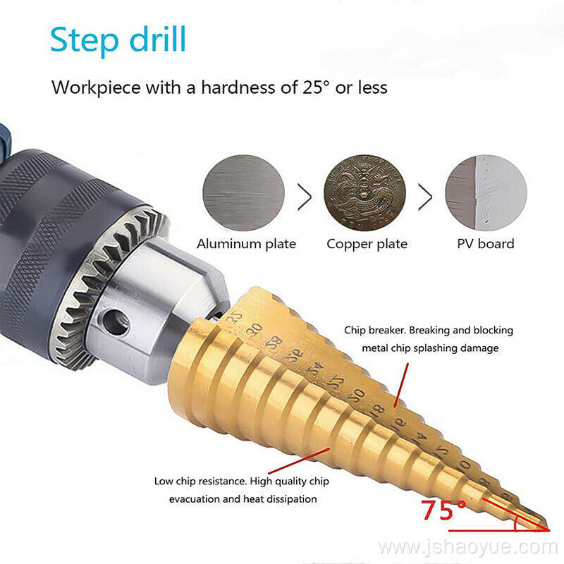 Cone Conical Drill Bit Hex 1/4" Shank