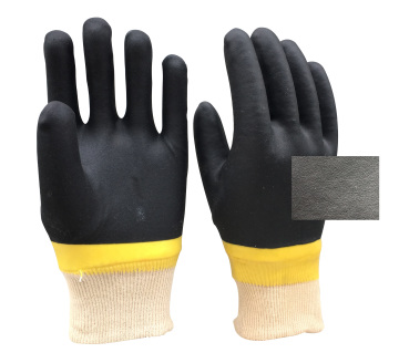 Black Color PVC Coated Gloves