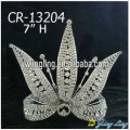 Flower shape leaf rhinestone pageant crowns for party