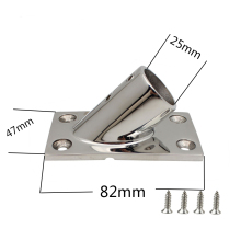 Stainless steel marine hardware Boat Hand Rail Fitting 45 Degree Rectangular Base