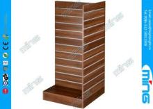 3 Sides MDF Gondola Slatwall Display Shelves T Shape Clothi