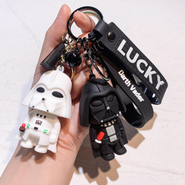 Darth Vader Silicone Keychain for Kids - Cartoon Anime Figure Keyring