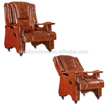 Mixed color big brown leather office boss chair with tilt back IH015