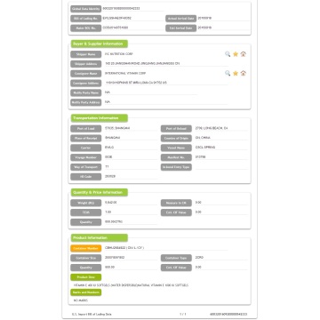 USA Importera Softgel-data