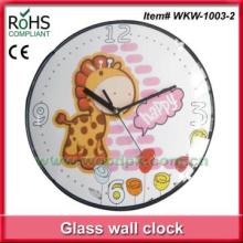 Adorable decorated glass wall clock for children
