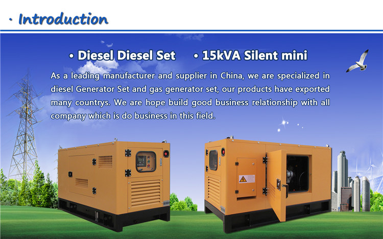 Factory CE Approved 15 kVA Silent Diesel Generator Set