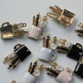 DIY Fashion Alloy Enamel Cosmetic Cup Charms For Bracelet, Metal Dangle Pencil Cup Pendants Earring Jewelry Making