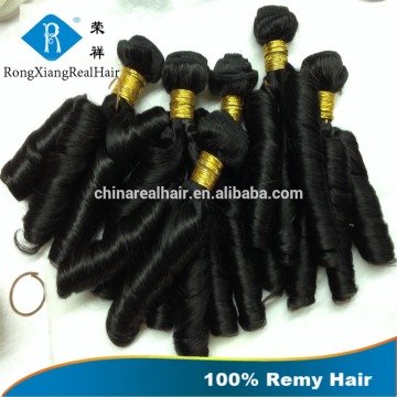 Cheap wholesale factory price double drawn spiral curl human hair weaving