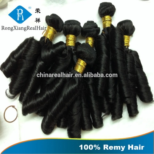 Cheap wholesale factory price double drawn spiral curl human hair weaving