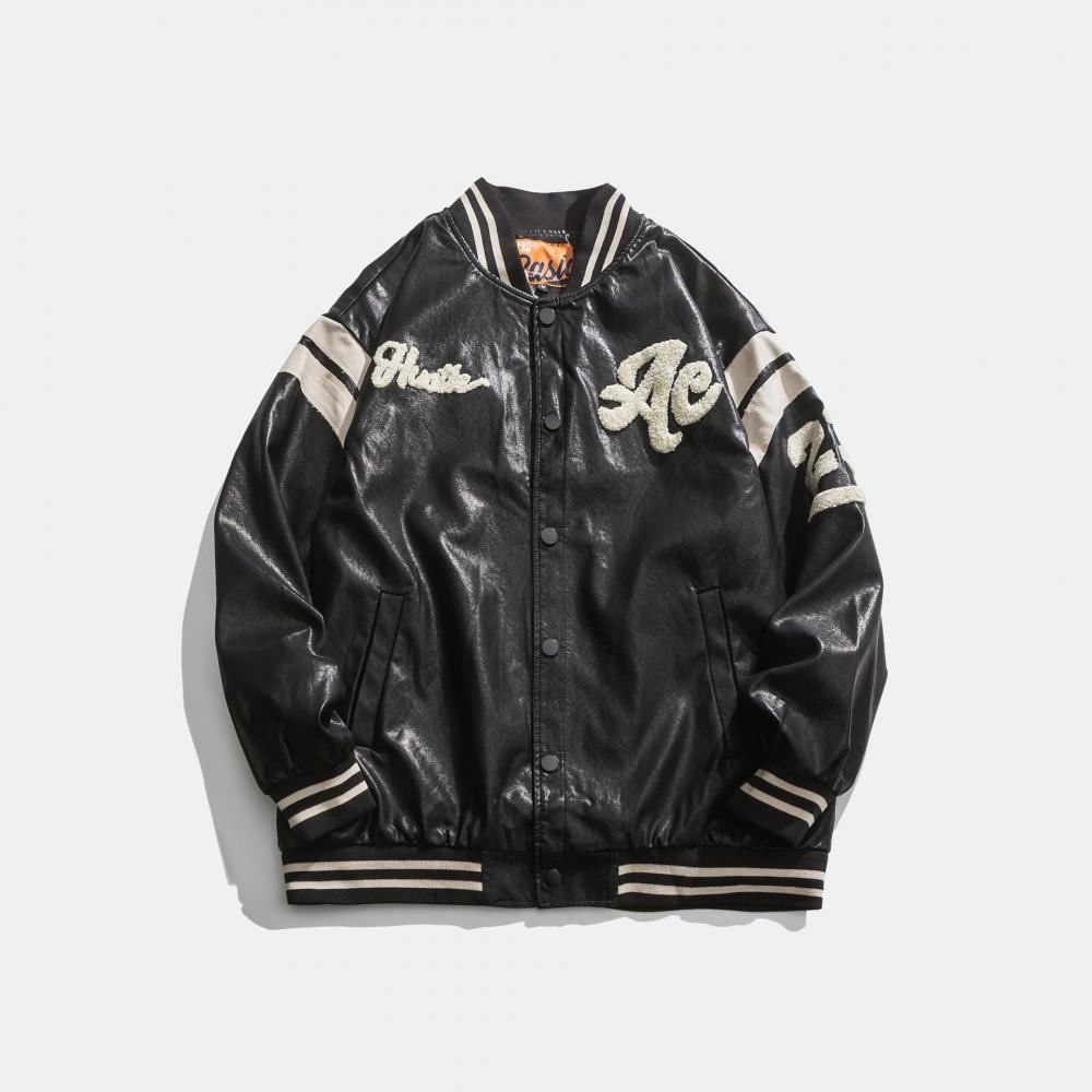 Pu Leather Baseball Jacket