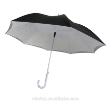 Double layer fabric straight long handle automatic umbrella