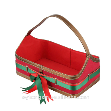 hot selling pu leather gift basket