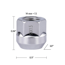 Good Quality 12mm x 1.5 Chrome Open End Lug Nuts