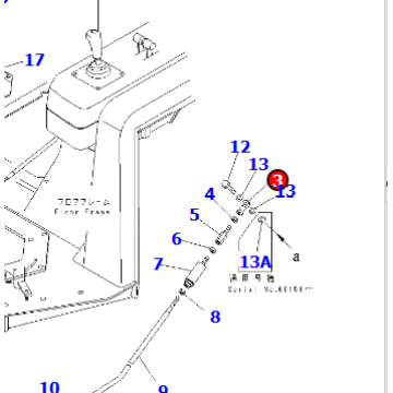 D155AX-3 Batang ujung 04250-71265