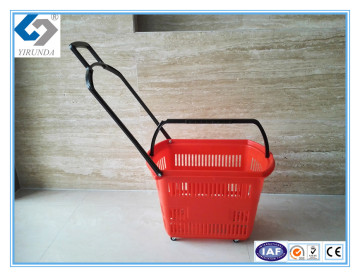 Rolling Shopping Baskets with Long Durable Handles