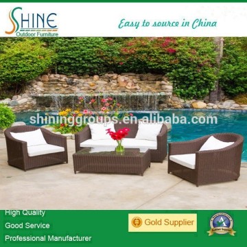 Foshan furniture poly rattan corner sofa bed set