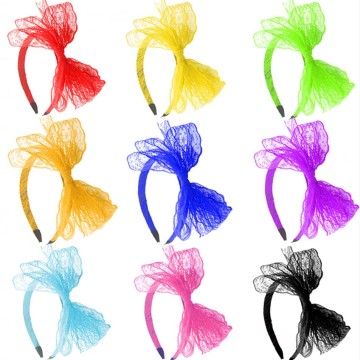 Cute Neon Lace Flower Headband for Baby Girls