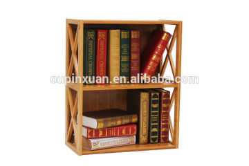 Mini antique bamboo book rack with SQS,bamboo storage shelf