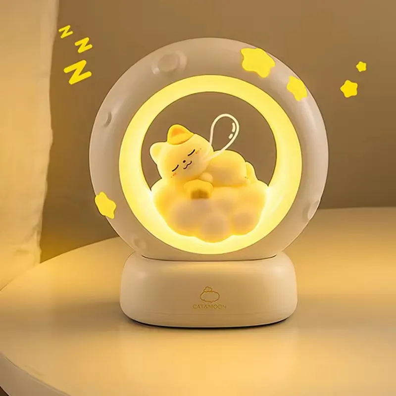 Enchanting Atmosphere Lights with Cat and Star Ornaments