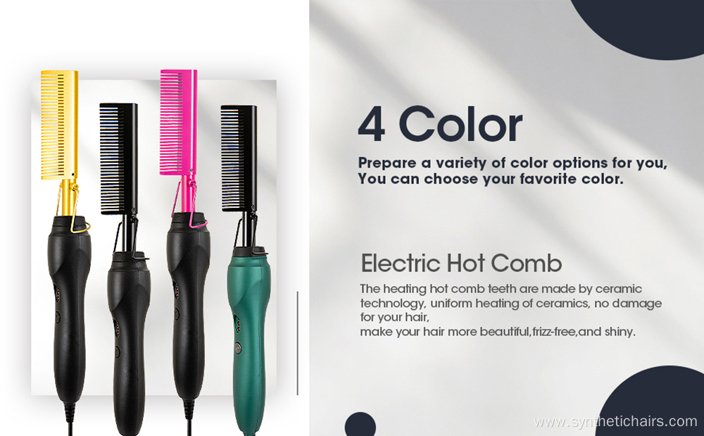 Electric Heat Pressing Straightening Hot Comb For Hair