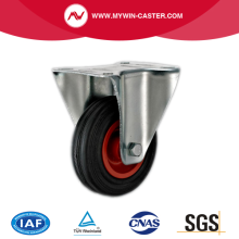 8'' Plate Rigid Black Rubber Iron core Caster