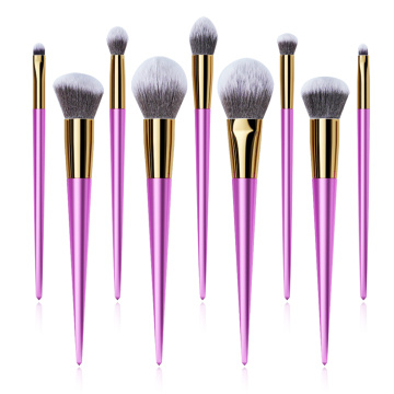 Merrynice new arrival private label 9Pcs deep pink makeup brush set high quality cosmetic brush set