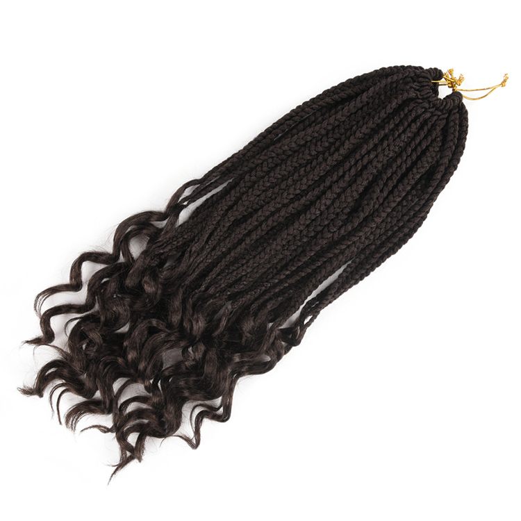 High Quality Synthetic Crochet Braids For Hair Extension Curly Ends Box Braids Ombre Crochet Hair Extension