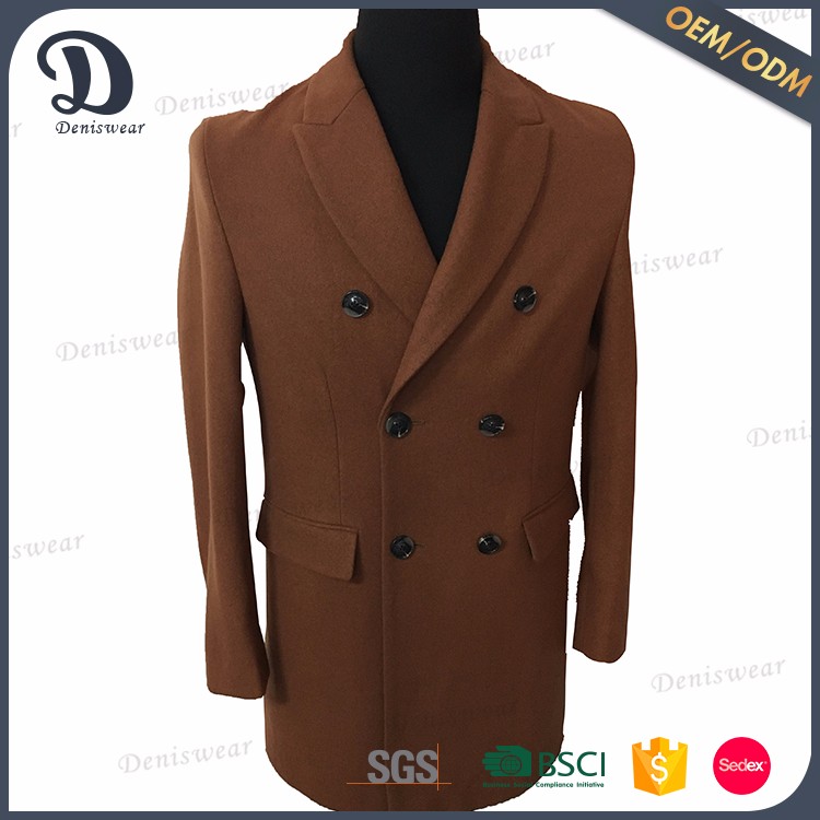 Top sale men long winter warm wool men coat