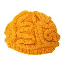 Hand Knitted Brain Hat Beanie, Handmade Winter Cap