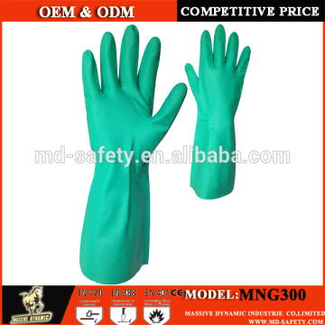 industrial nitrile working gloves with flocklined