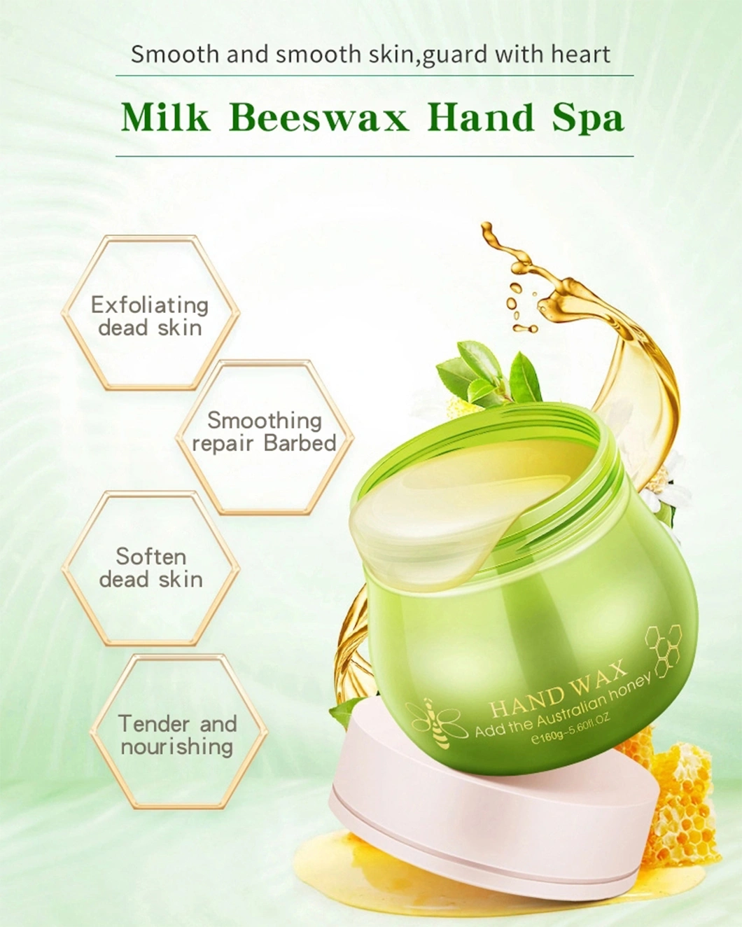 OEM/ODM Wholesale 100% Milk Honey Hand Wax for Skin Care