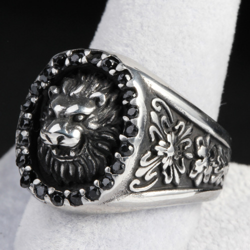 Custom knights signet printing Lion Ring