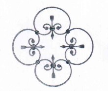 Wrought iron rosette forged panel fence/gate decoration