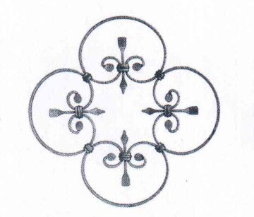 Wrought iron rosette forged panel fence/gate decoration