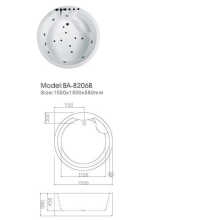 Acrylic Round Whirlpool Jetted Soaking Tub
