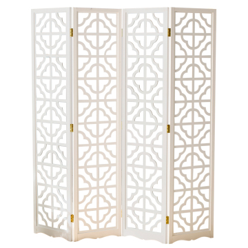 4 Panel Folding Wood ScreenMoroccan Cutout Room Divide