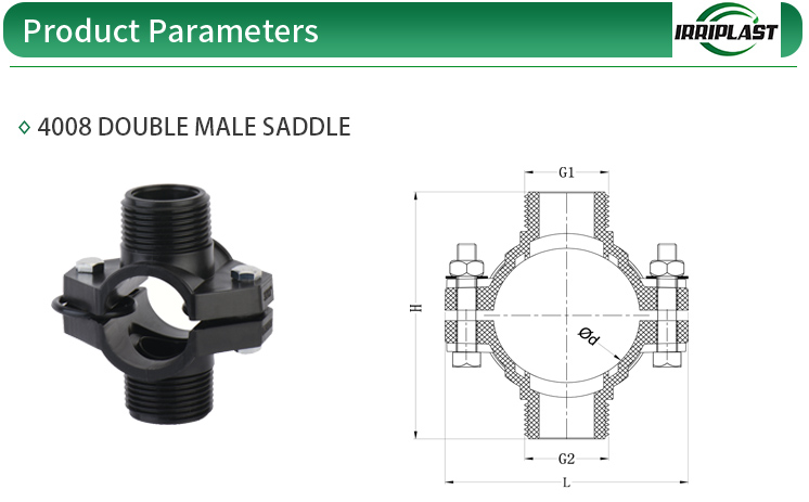 farm irrigation systems pp clamp saddle double male saddle for water supply and irrigation