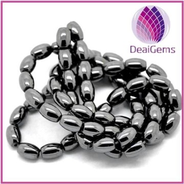 black oval 6x4mm hematite beads