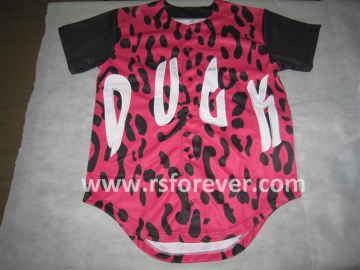 Button Down Pink Baseball Jersey Embroidery Design