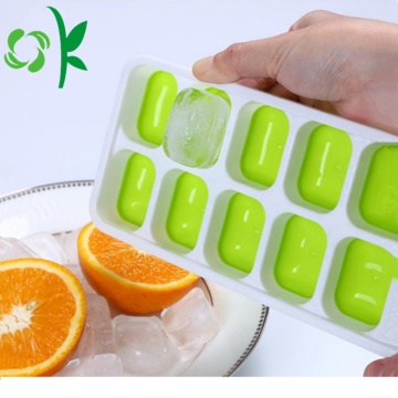 Durable 14Cavities Silicone Ice Freezer Mold With Lid