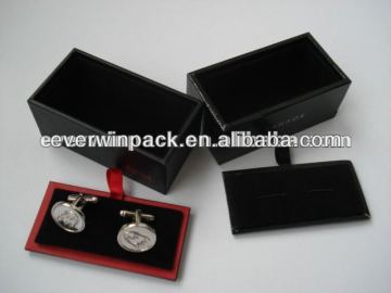 black cufflink boxes and packing