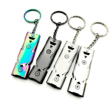 EDC Dual Frequency Stainless Steel Survival Whistle for Emergency and Earthquake Relief