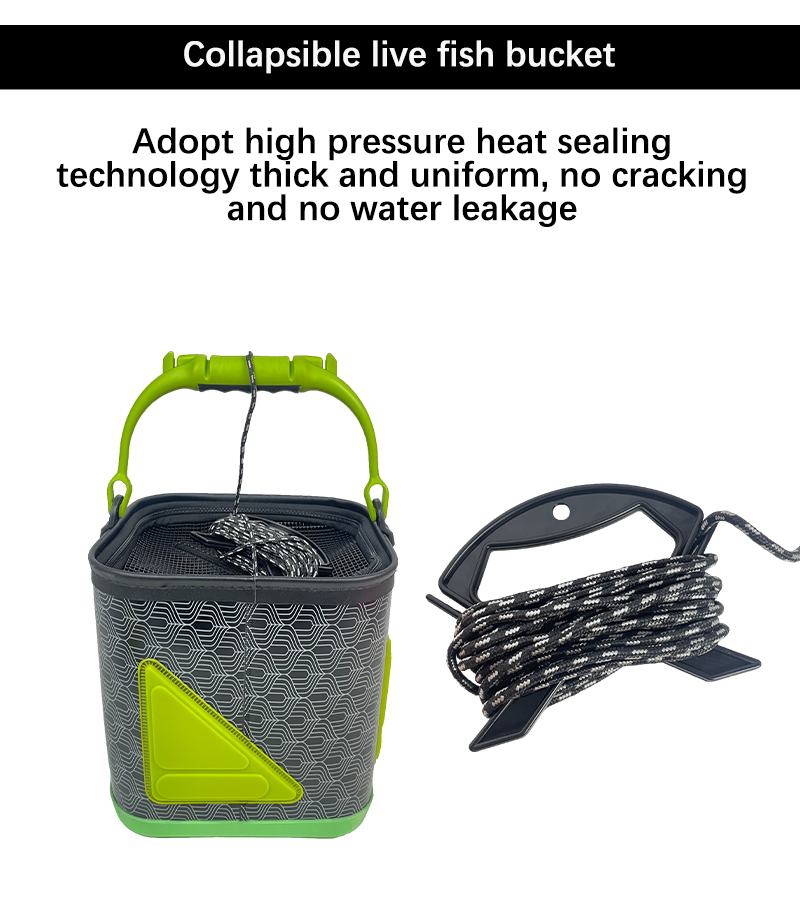 Outdoor EVA Fishing Gear Fishing Bucket Collapsible EVA Thick Live Fish Bucket Foldable Fishing Bait Bucket