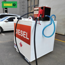 Portable mobile station fuel diesel tank with pump