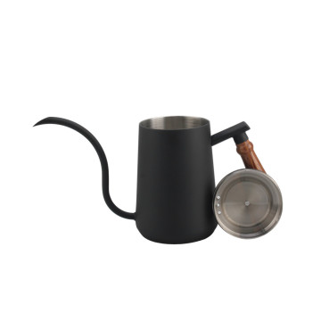 Stainless Steel Coffee Kettle With Wooden Handle