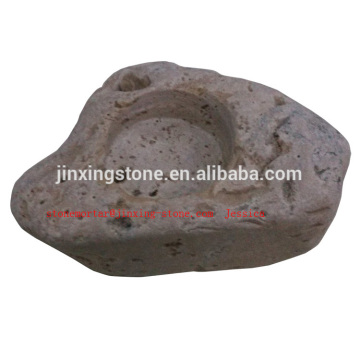 irregular travertin candle holder