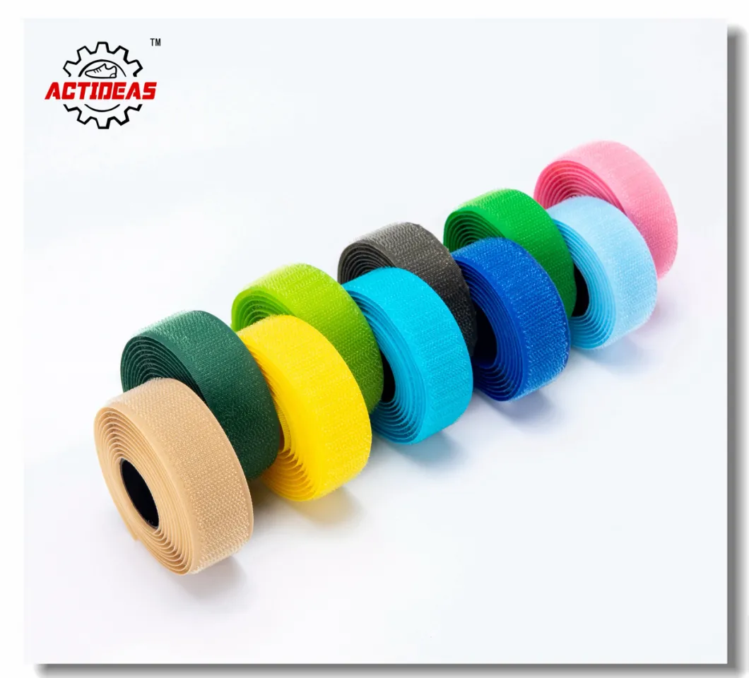 Polyester Nylon Hook and Loop Fastener Strong Adhesive Hook and Loop Roll Fastener Tape