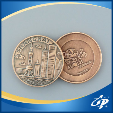 Shanghai souvenir bronzed plate commemorative coin