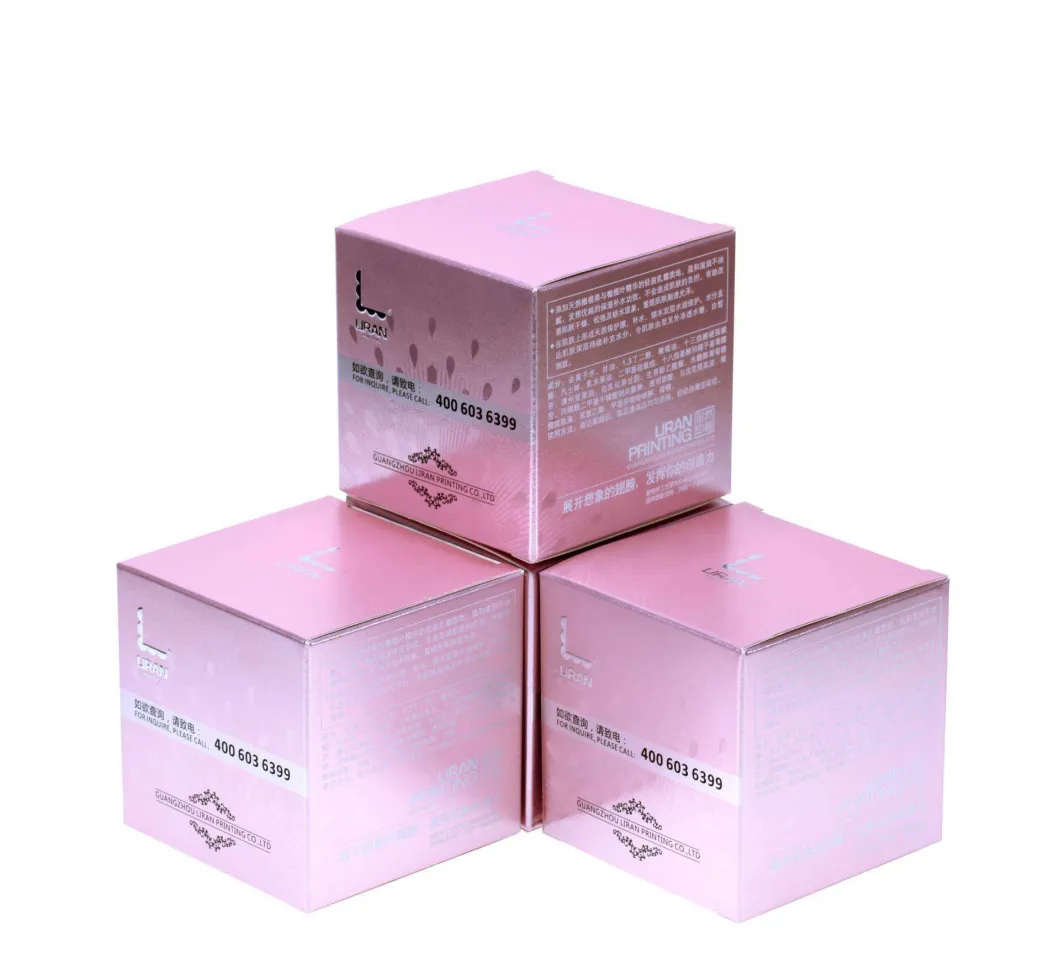 Custom Luxury Skincare Cosmetics Cardboard Paper Packaging Box UV and Silver Foil Flat Packed