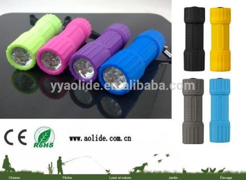 rubber plastic 6 led torch light for promotion(factory price)